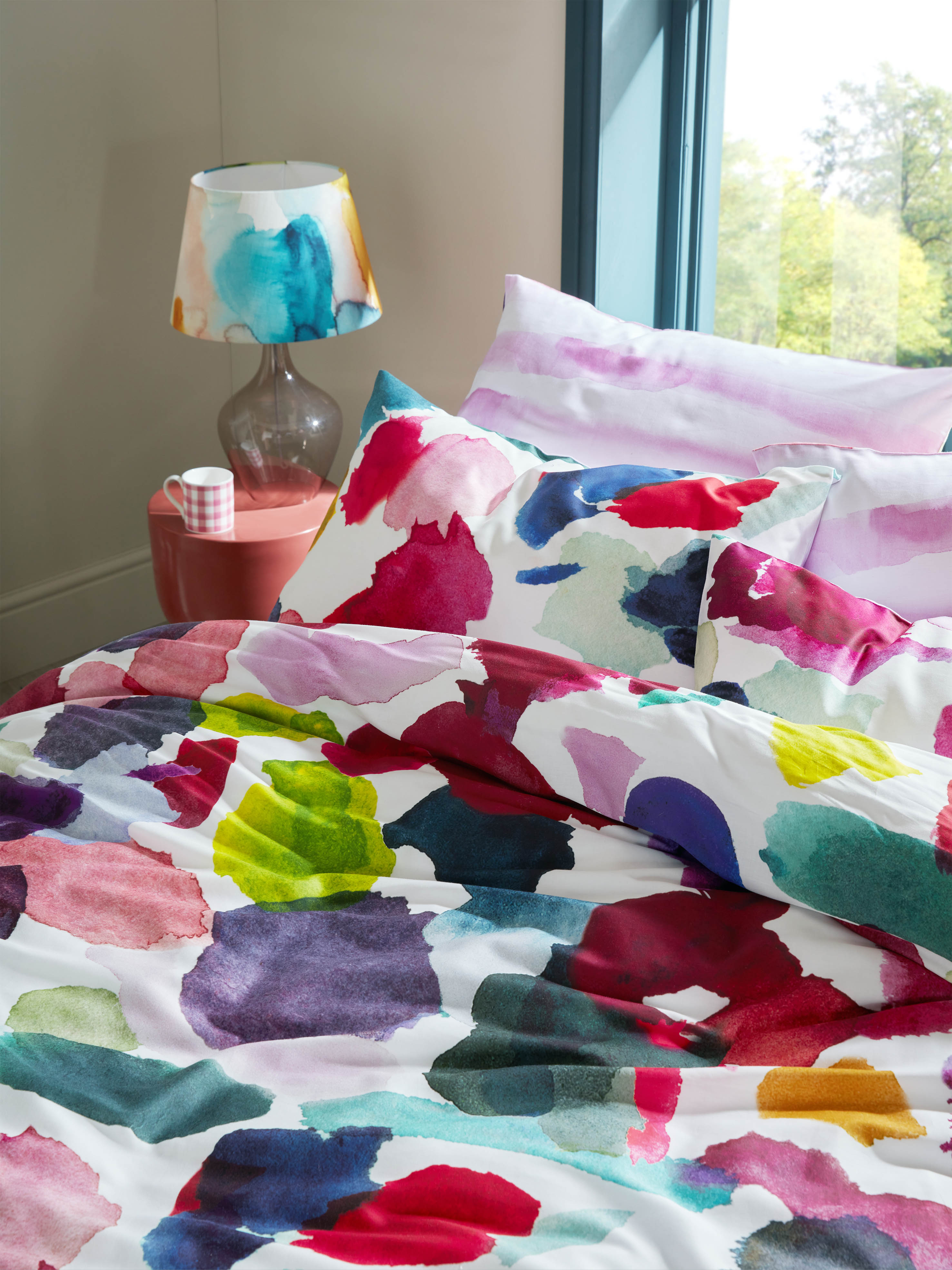 BlueBell Grey Abstract Fuchsia Bedding image 2